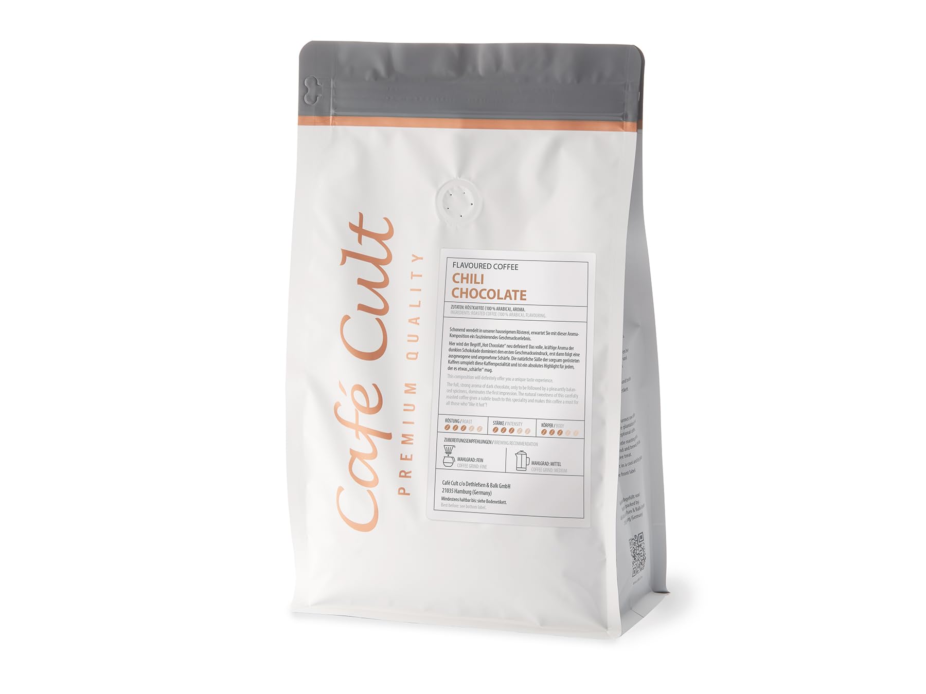 1 kg - świeżo palona kawa aromatyczna - Café Cult - Chili Chocolate - całe ziarna