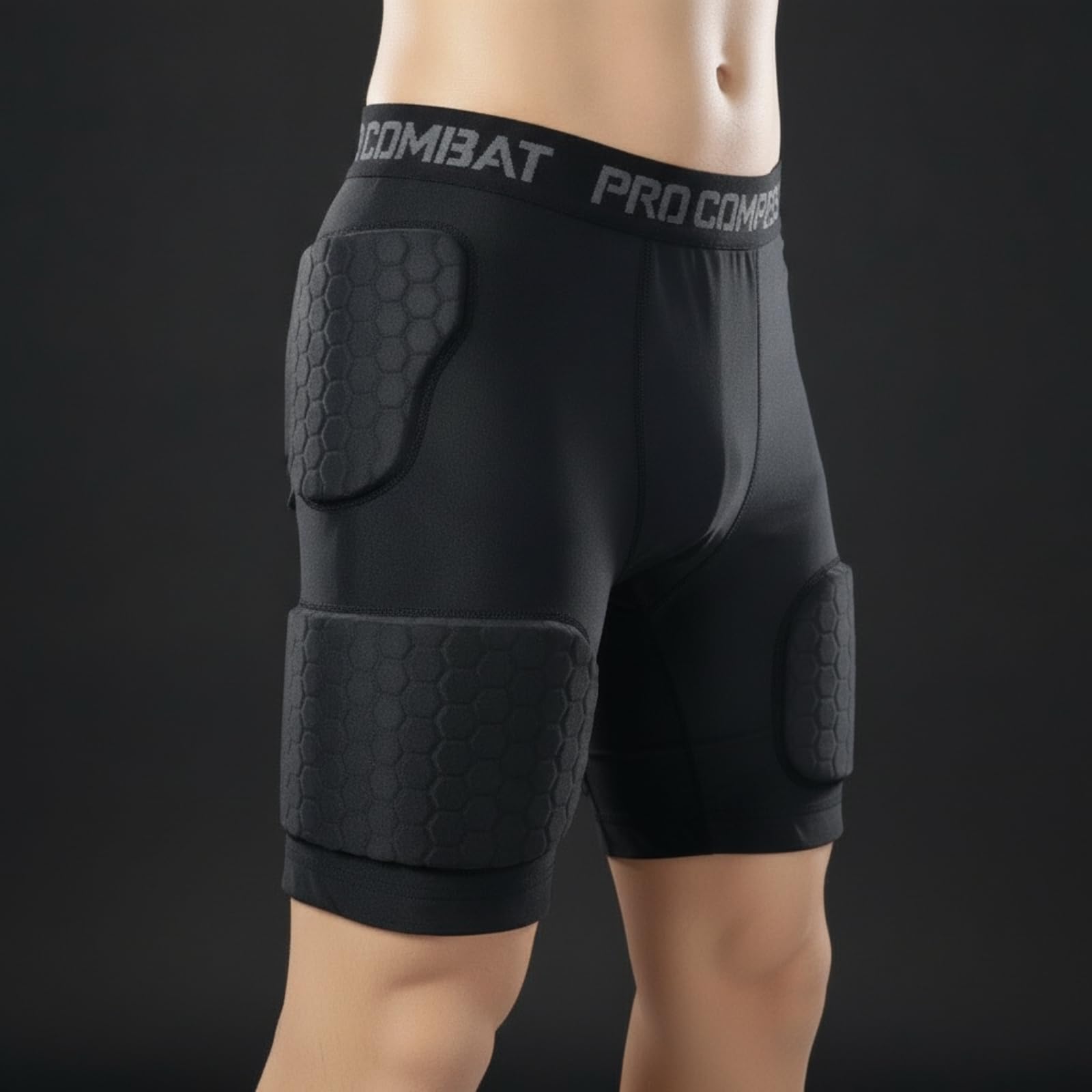 predolo Pantaloncini con Protezioni Integrate Resistenti Agli Urti, Pantaloncini con Imbottitura Integrata, Comodi, per Allenamento, Giocatori di Football, Atleti