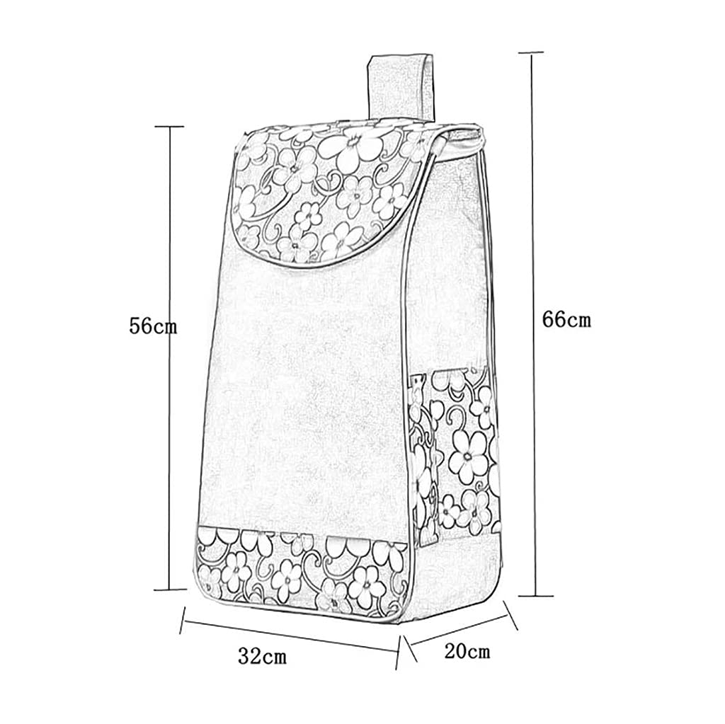 Borse shopper, Pieghevole Shopping Borsa di ricambio carrello a mano, Portatile Impermeabile 40L Oxford Panno Carrello Shopping Carrello Backup Borse, Shopping riutilizzabile Borsa di ricambio, 32 * 2