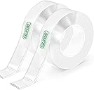 EZlifego Double Sided Tape Heavy Duty(Extra Large, Pack of 2, Total 396 Inch), Nano Double Sided Adhesive Tape, Clear Mounting Tape Picture Hanging Strips, Removable Wall Tape Sticky Poster Tape Decor