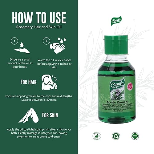 Miniatura 6 de Capilo Aceite de coco virgen profesional, cuidado del cabello y la piel (botella de 2 onzas), sin parabenos, sin sal, sin sulfato de sodio, sin