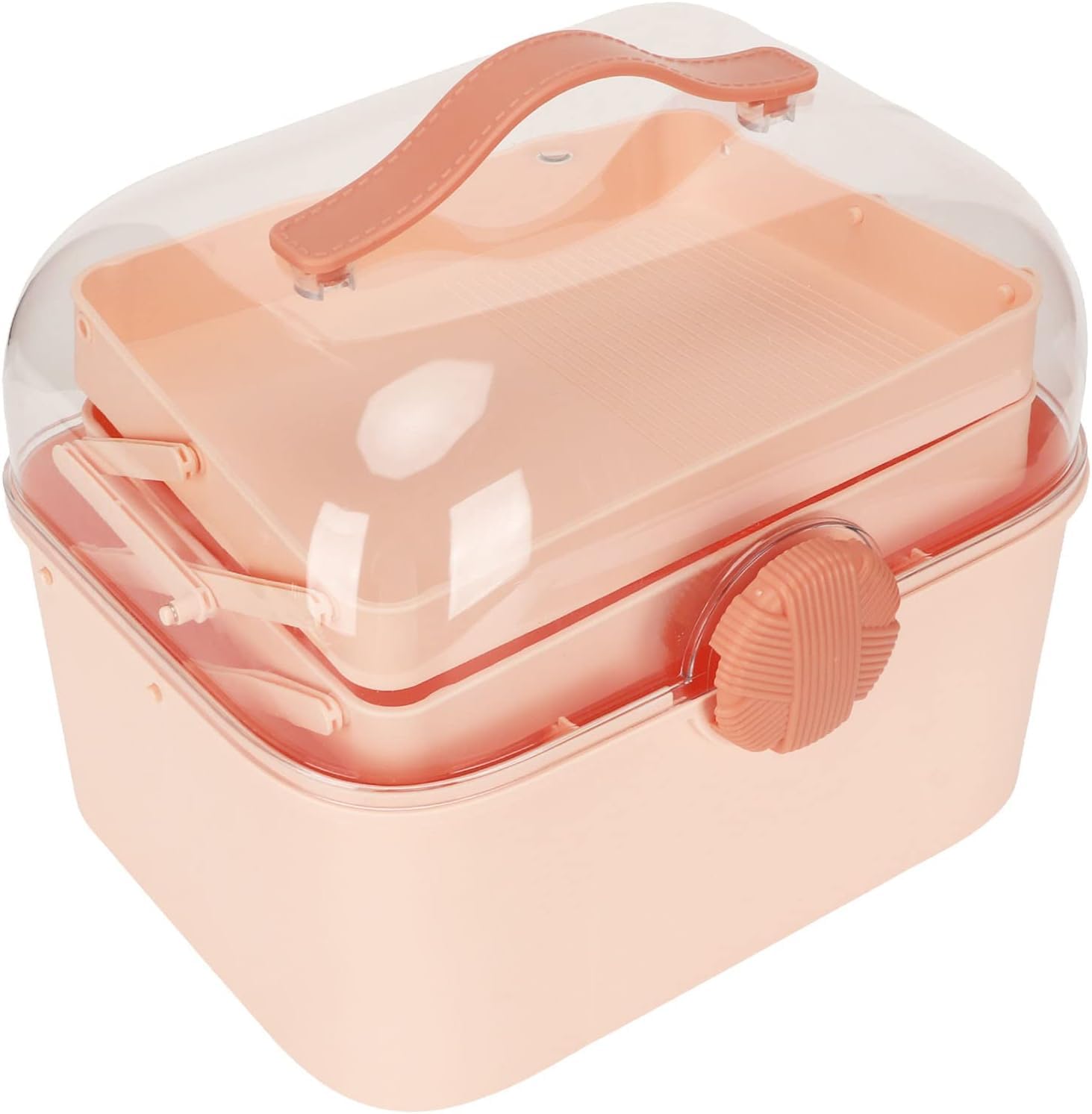 JIALTO Dustproof Cosmetic Plastic Storage Box/Layered Handled Transparent High Lid/Cosmetics Skincare Jewellery Box Organisers Lipstick Organizer/Multi-Function Makeup Case for Vanity/Dresser