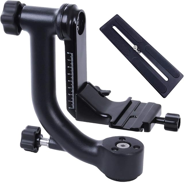Movo GH700 Professional Gimbal DSLR Tripod Head with Arca-Swiss Quick-Release Plate - for Outdoor Bird/Wildlife Photography