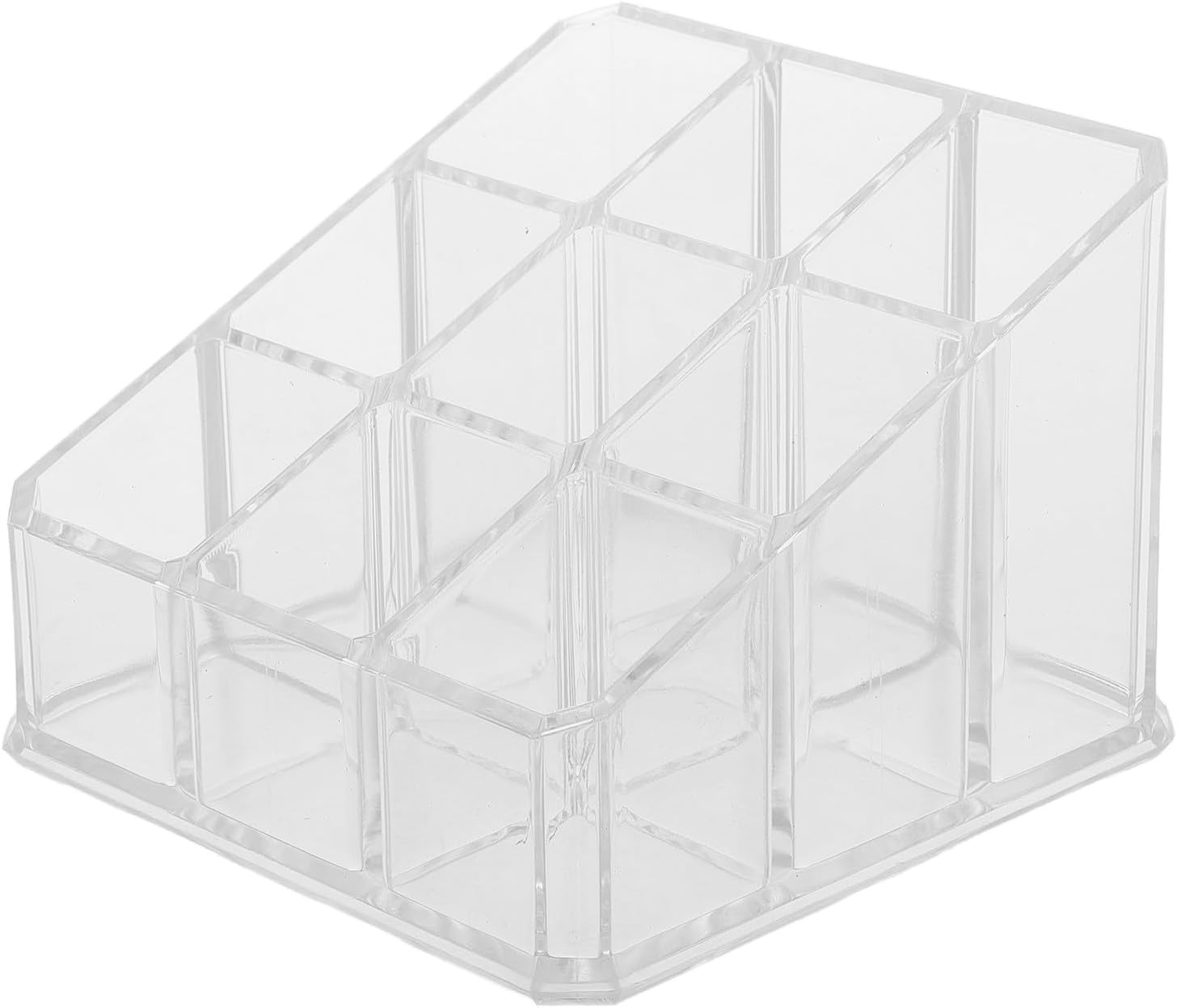 CHILDWEET 9-slot Lipstick Organizer with Lip Gloss and Nail Polish Holder Mini Cosmetic Display Stand for Dressing Table Makeup Storage and Brush Organization