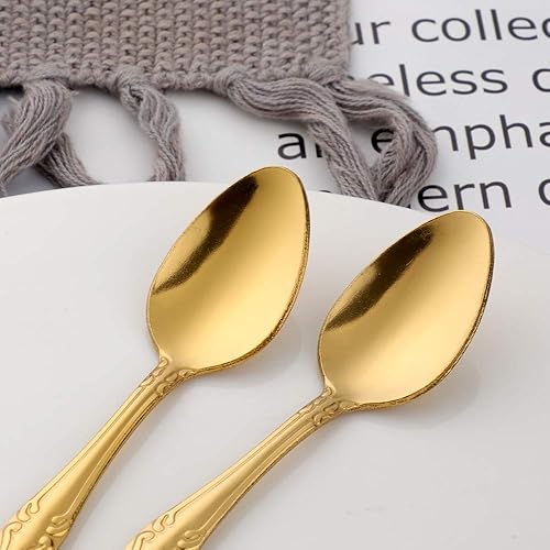 Miniatura 90 de Juego de 12 cucharas de café, mini cucharas de café, cucharas de espresso de acero inoxidable, cucharas pequeñas para postre, té, aperitivo, 4.6