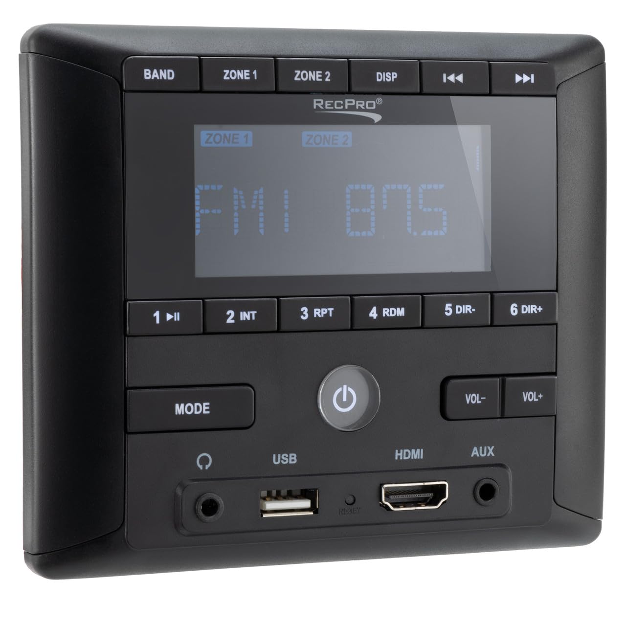 RecPro RV Stereo AM/FM Radio with Bluetooth | Aux-in | HDMI | 4-Channel Audio | 2 Zones | RV Sound System