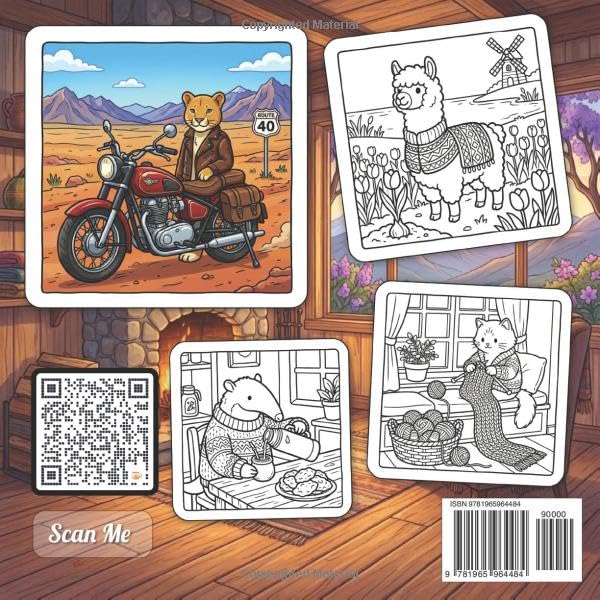 Cozy Fuzzy Hygge Argentina: Bold & Easy Line Art Designs Coloring Book | Fun South American Cultural Comfort Scenes, Cute Animal Travel Adventure | ... Fuzzy Hygge World Travel for Stress Relief) image 3