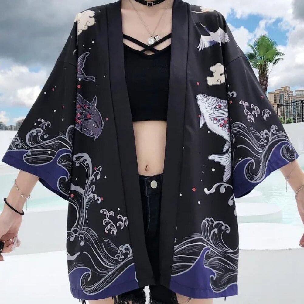 Japońskie kimono tradycyjna odzież karp anime kimono sukienka koszule damskie samuraj haori hombre yukata mężczyzna kardigan koszula