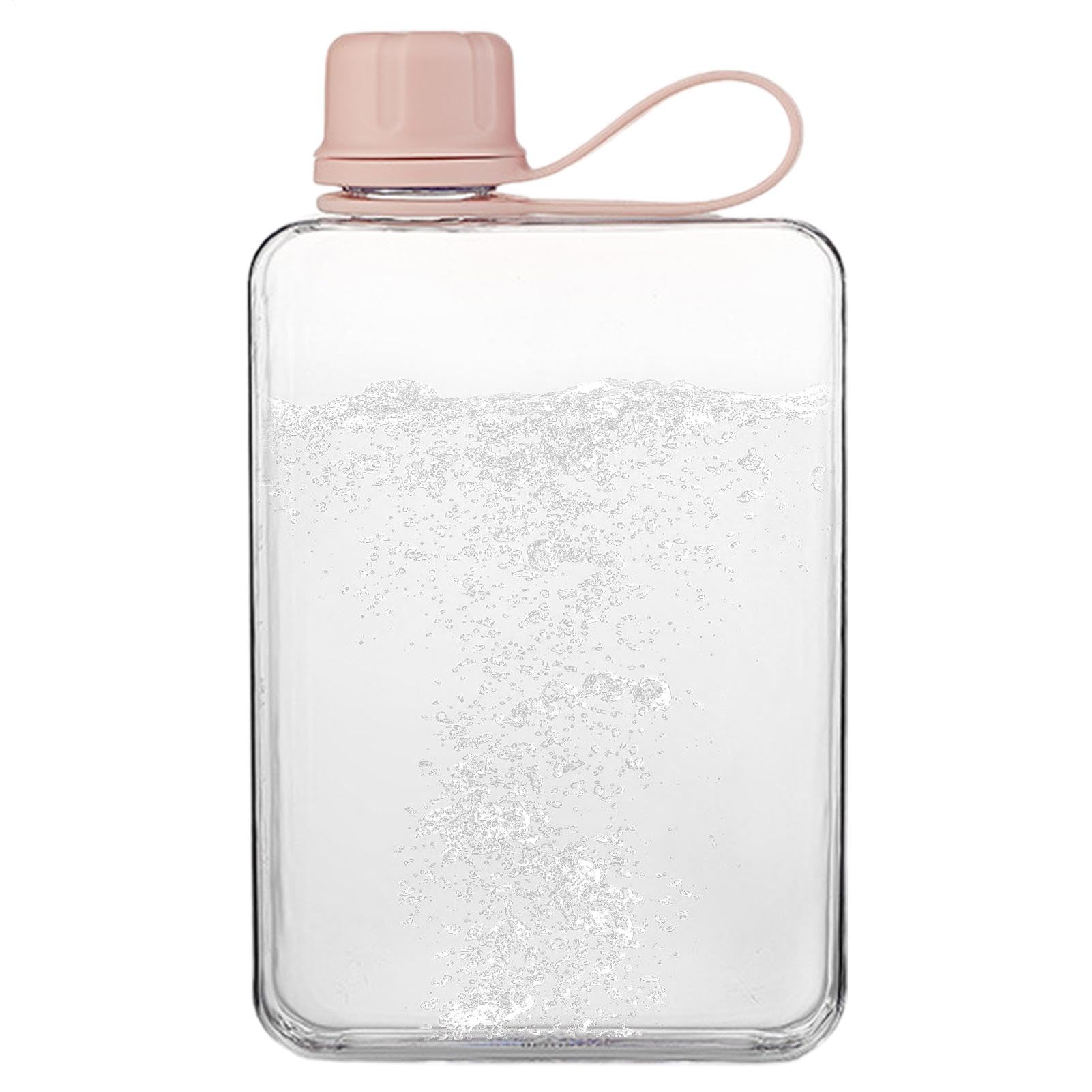 Pocket Water Bottle - 500ml Portable Flat Drink Cup, Leak-Proof Summer Water Flask | Slim Sports Water Bottle for Purse and Pocket, Compact & Convenient Cold Flat Square Water Cup Flask for Hydration