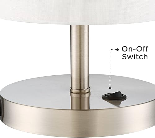 Miniatura 5 de 360 Lighting Heyburn - Juego de 2 lámparas decorativas modernas de mesa de 20 pulgadas de alto con toma de corriente USB y CA en base níquel