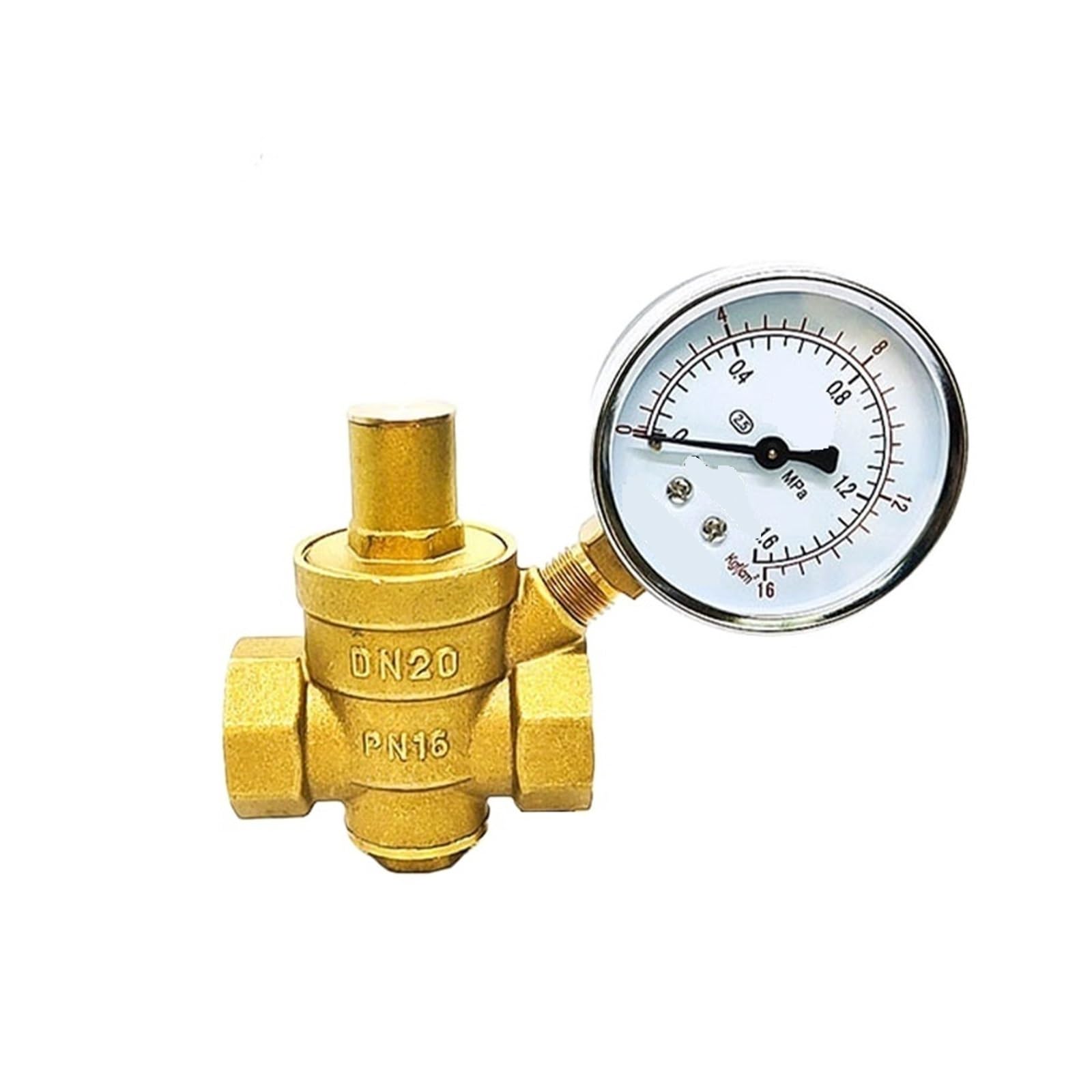 Zawór Kulowy, Zawór redukcyjny wody Regulowany gwint żeński Mosiężne zawory regulacyjne manometru z miernikiem(1",Valve without Gauge)