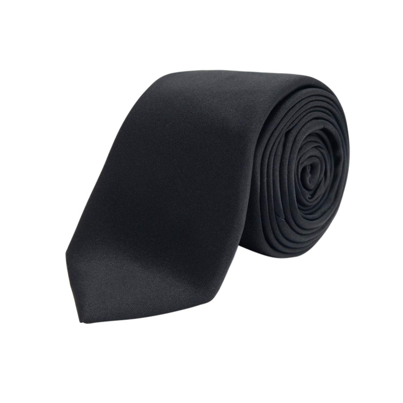 Dobell Mens Black Skinny Tie Wedding Classic Formal Business