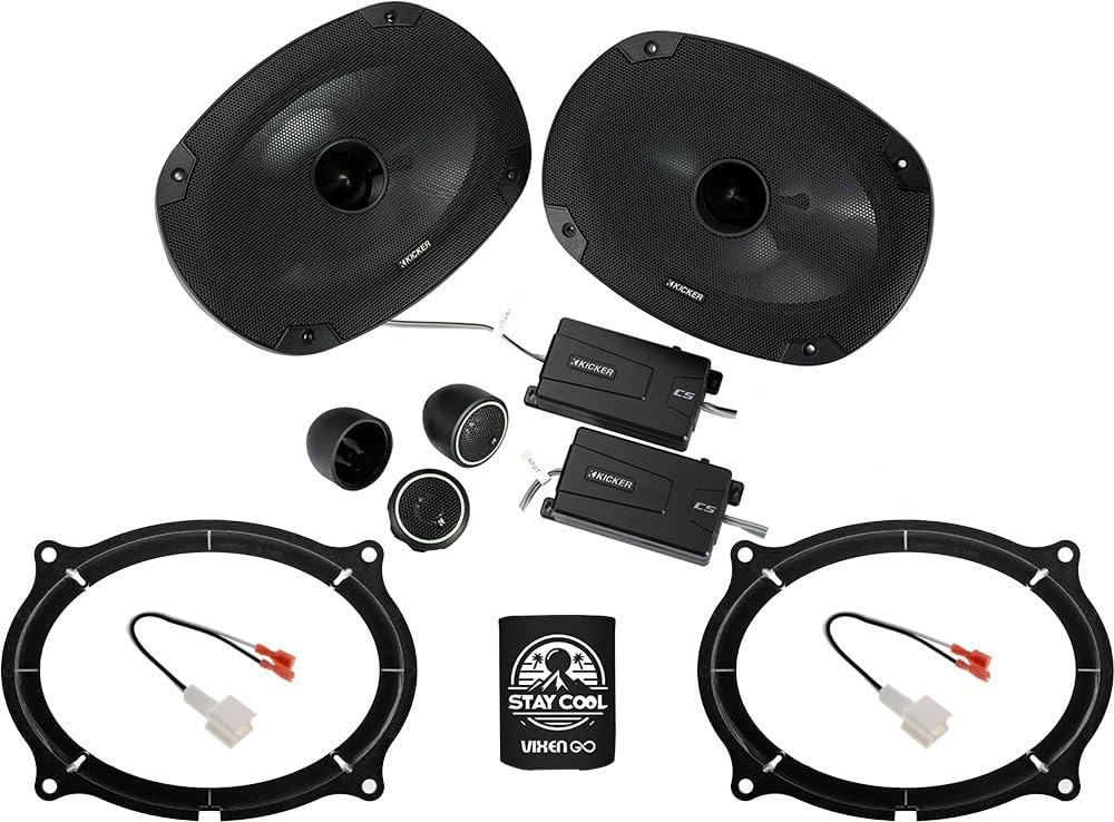 KICKER Speakers 6X9 inch for Nissan Pathfinder 2022-2023 Upgrade Kit - Pair of CS Series with Adapters and Harness, Car Audio Front Door Speaker CSS694, 46CSS694