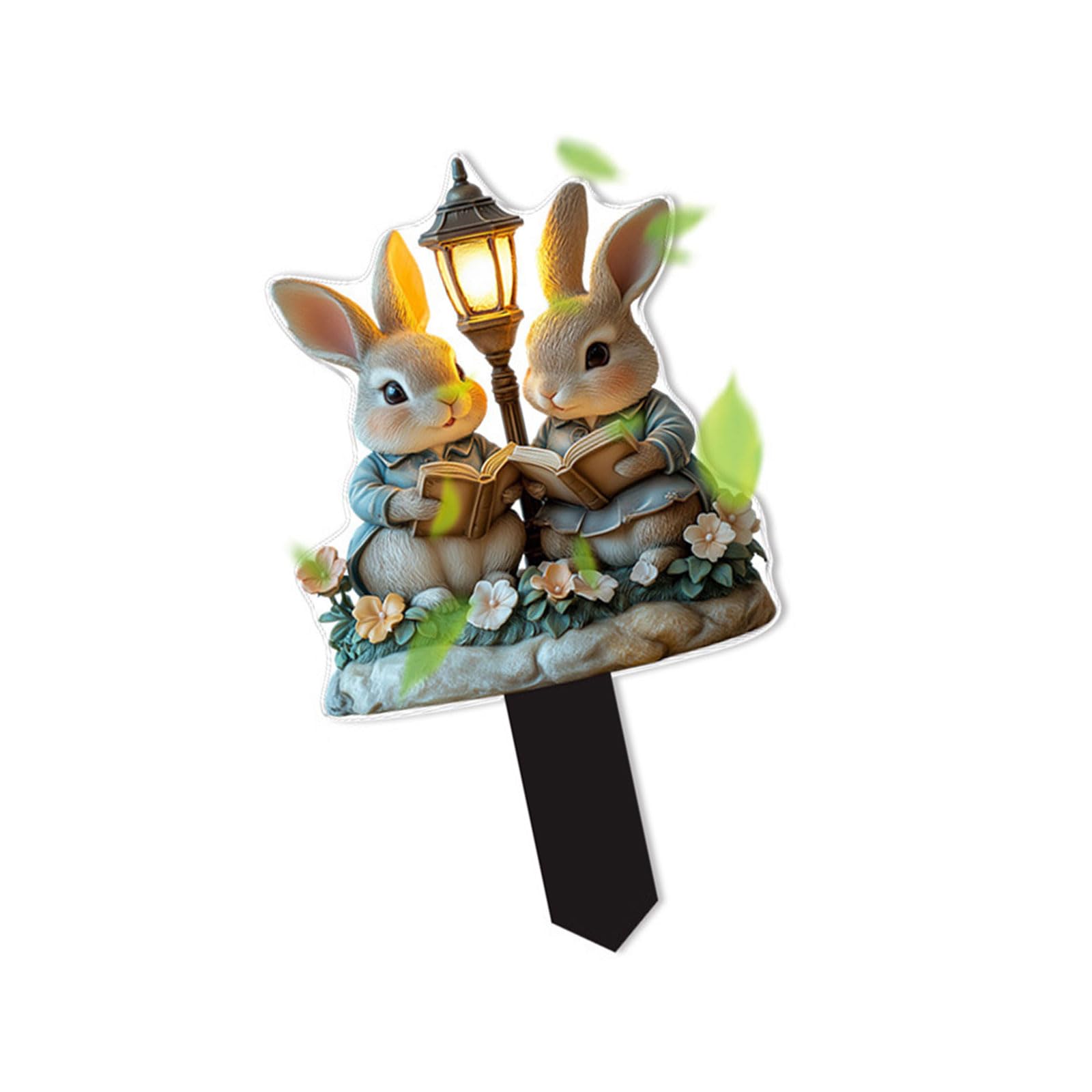 Kalttoy 2D Easter Rabbits Figure Sign Acrylic Garden Stake Decoration for Outdoor Party and Holiday Festivities Holiday Acrylic Stake