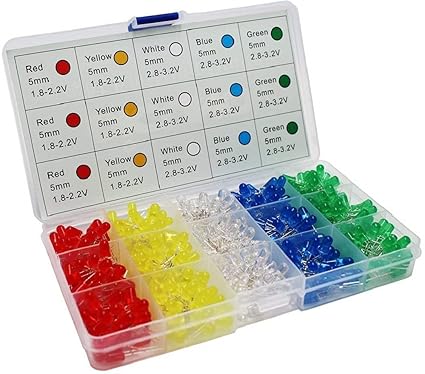 TRUSTECH 200pcs 5MM LED Diode Kit Electronic Components Electronic Hobby Kit