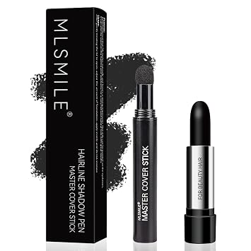 Hair Root Touch Cover Up Bundle - Hair Dye Brush with Comb + 2Pcs Color Sticks, Instant Gray Hair Coverage, Sweatproof, Ultimate Set for Precisely Refining Hairline - Black
