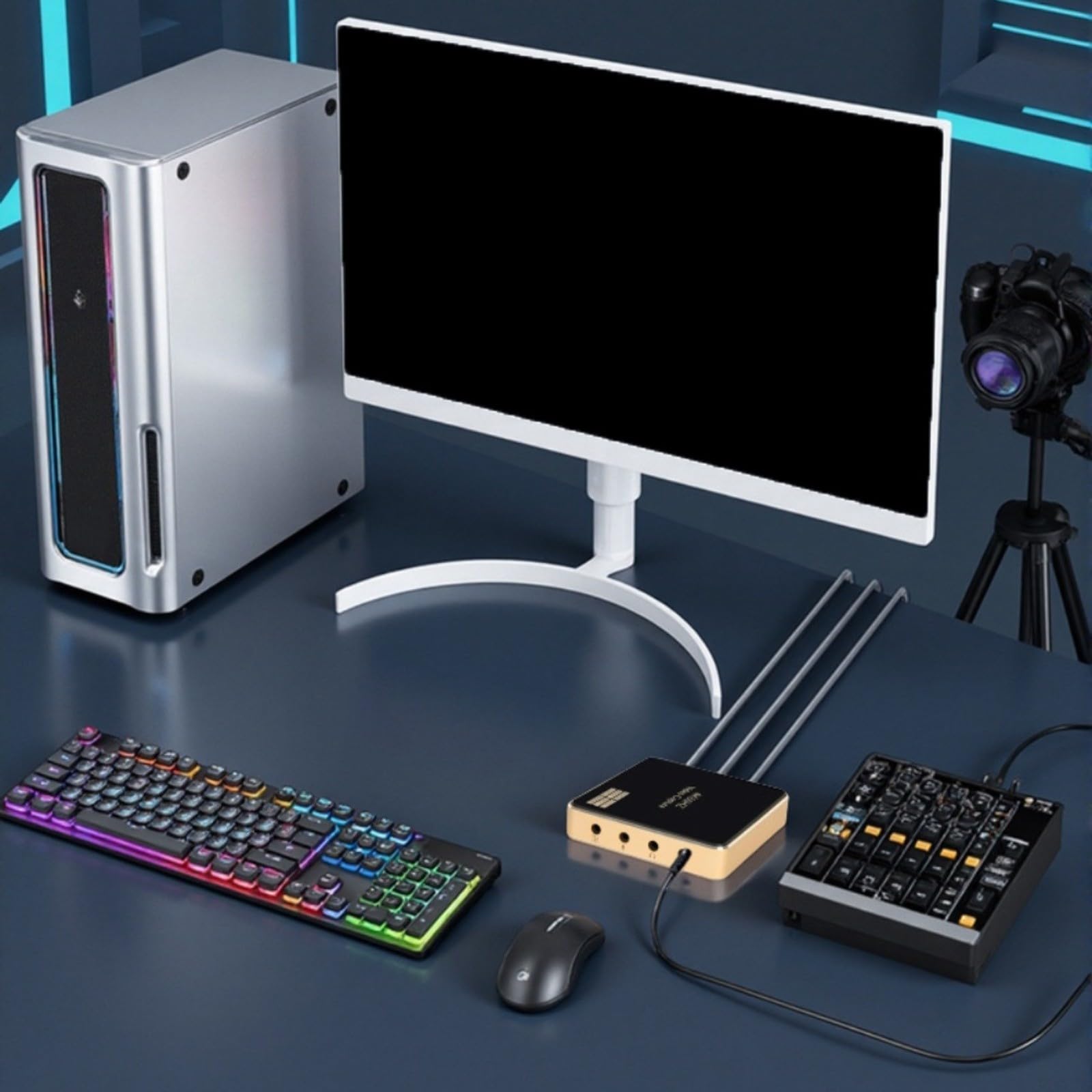 Scheda di acquisizione video 4K 60Hz con loop-out compatibile con switch Nintendo e PS5, design compatto ABS per streaming di giochi per sessioni (4K)