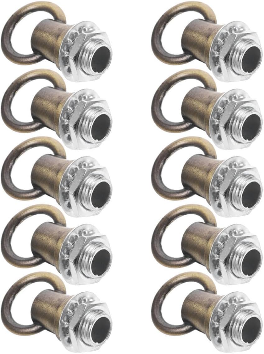 VILLCASE 10pcs M10 Threaded Ceiling Hook for Pendant Light with Precision Zinc Alloy and Iron Construction, Closed Hook Structure for Hanging Lights, Suitable for Indoor and Outdoor Use
