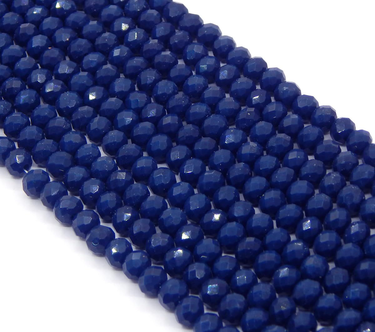 Perlin 160 pcs Royal Blue Opaque Glass Rondelle Beads, 3mm, Czech Bohemian, CZ, Fire Polished, Faceted, for Jewelry Bracelets - Image 4