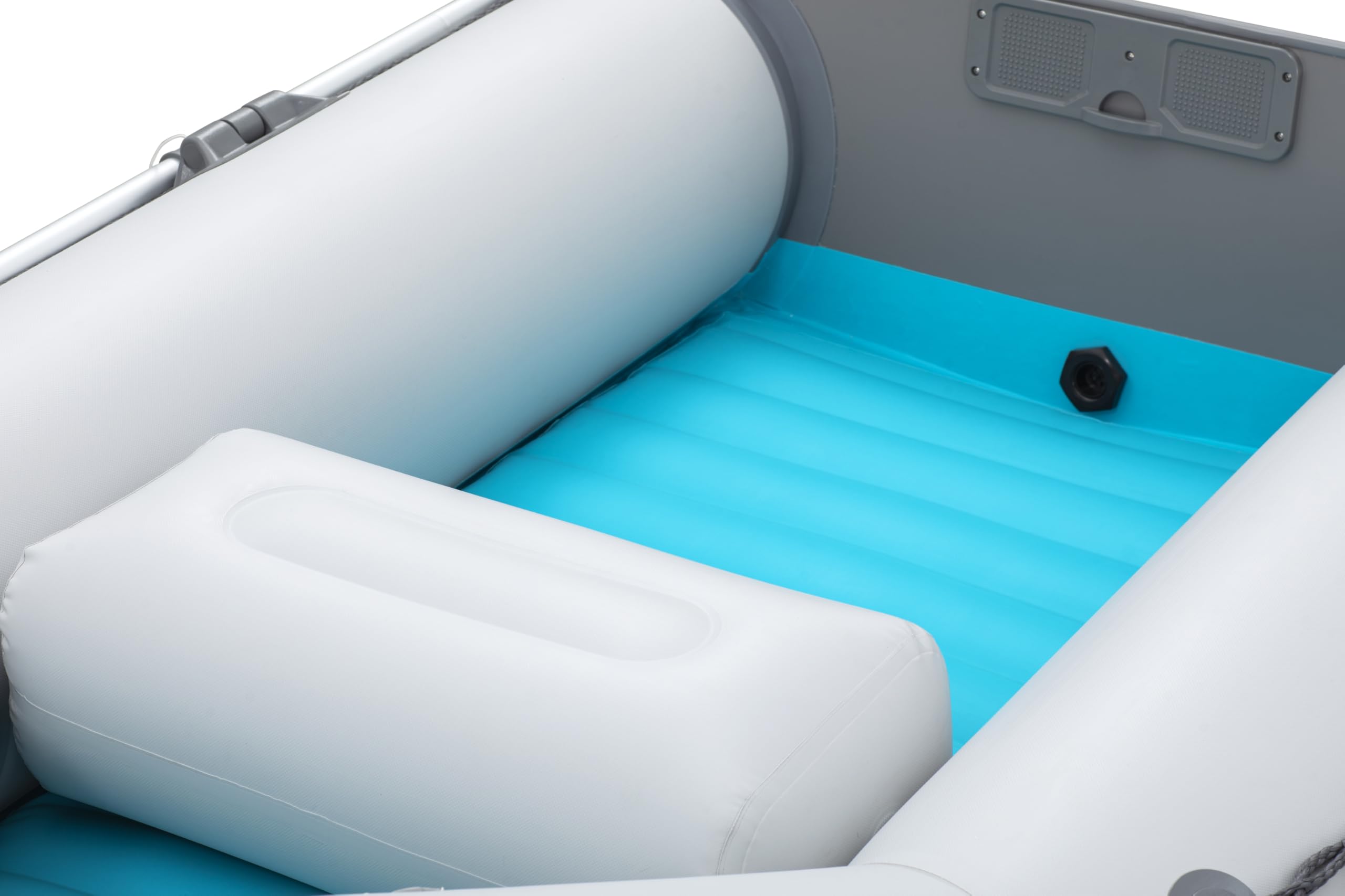 Bestway Hydro Force Sportboot Komplett-Set Corinth Elite, 230 x 130 x 33 cm, 2 Erwachsene, bis 280 kg, 3 Luftkammern, TriTech-Material, aufblasbarer Boden, Motorenhalterung, Ruder, Pumpe, Tasche
