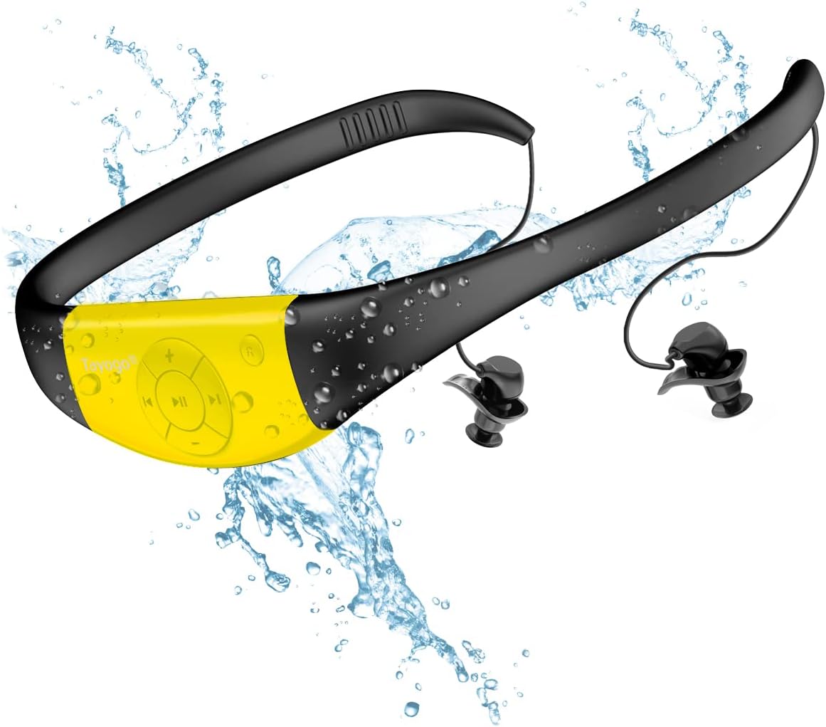 Tayogo W16 Kopfhörer Sport Schwimmen in Ear, 8GB HiFi MP3 Player Wasserdicht zum Schwimmen und