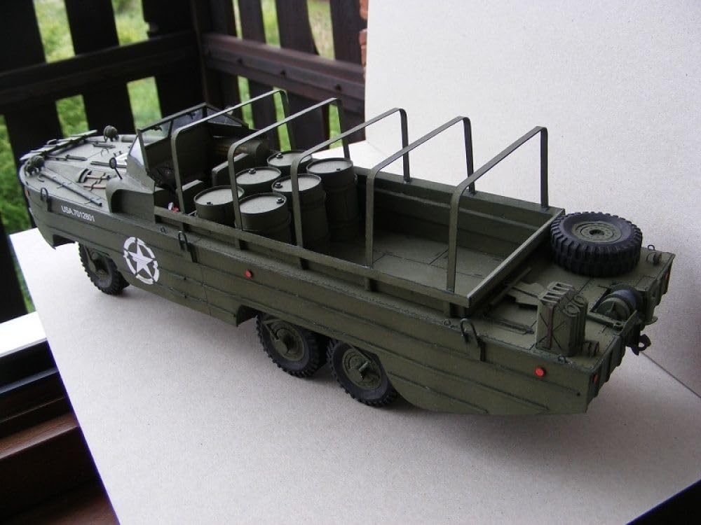 NZPOST US Army WW2 Duck DUKW Amphibious Truck 1:25 DIY Paper Model Kit(Unassembled Kit)