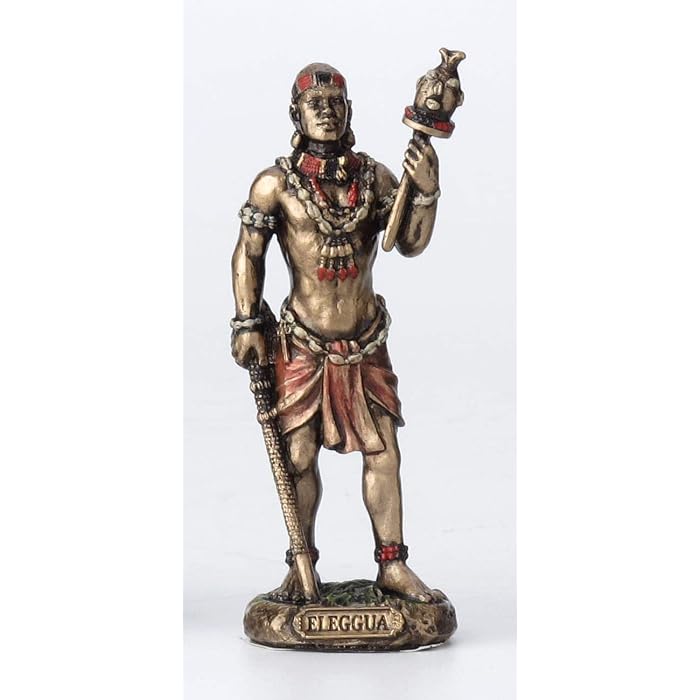 Veronese Design Statue Aja Orisha – Résine Peinte Main, Finition Bronze Antique – 9,5 Cm