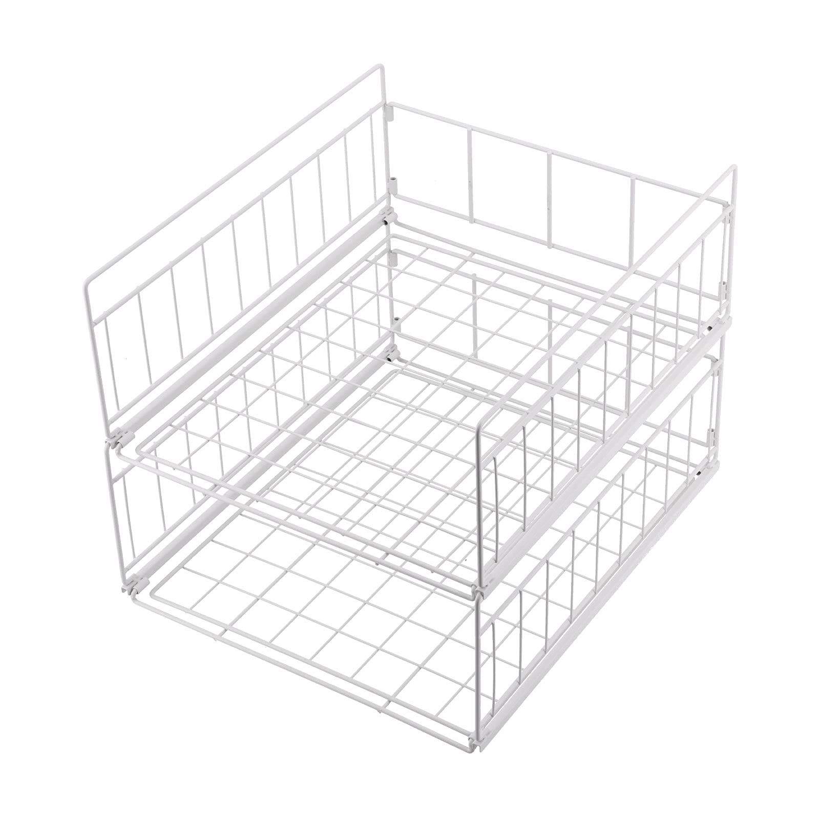 Aramox Estante de Almacenamiento de Cocina Estante de Almacenamiento de Especias de Hierro Forjado 40 X 34,5 X 32 Cm Organizador de Gabinete Desmontable para Gabinetes de Despensa, Armario, Baño,