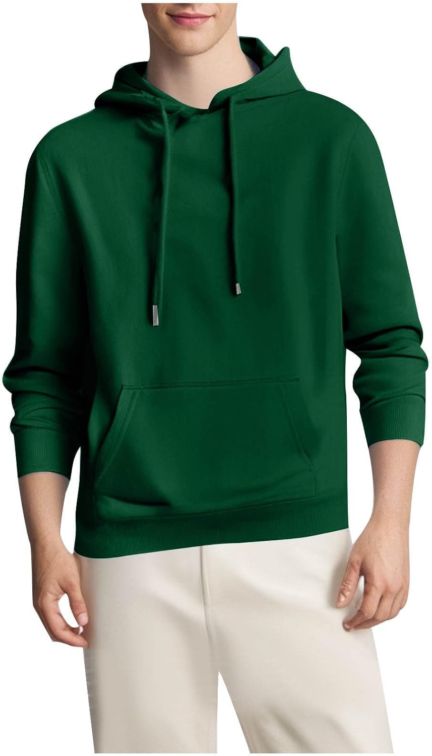 Men's Basic Hoodie Long Sleeve Drawstring Kangaroo Pocket Pullover | Casual Hooded Top,Soft Cozy Basic Pullover,Daily Gym Lounge Wear,Fall Outfits