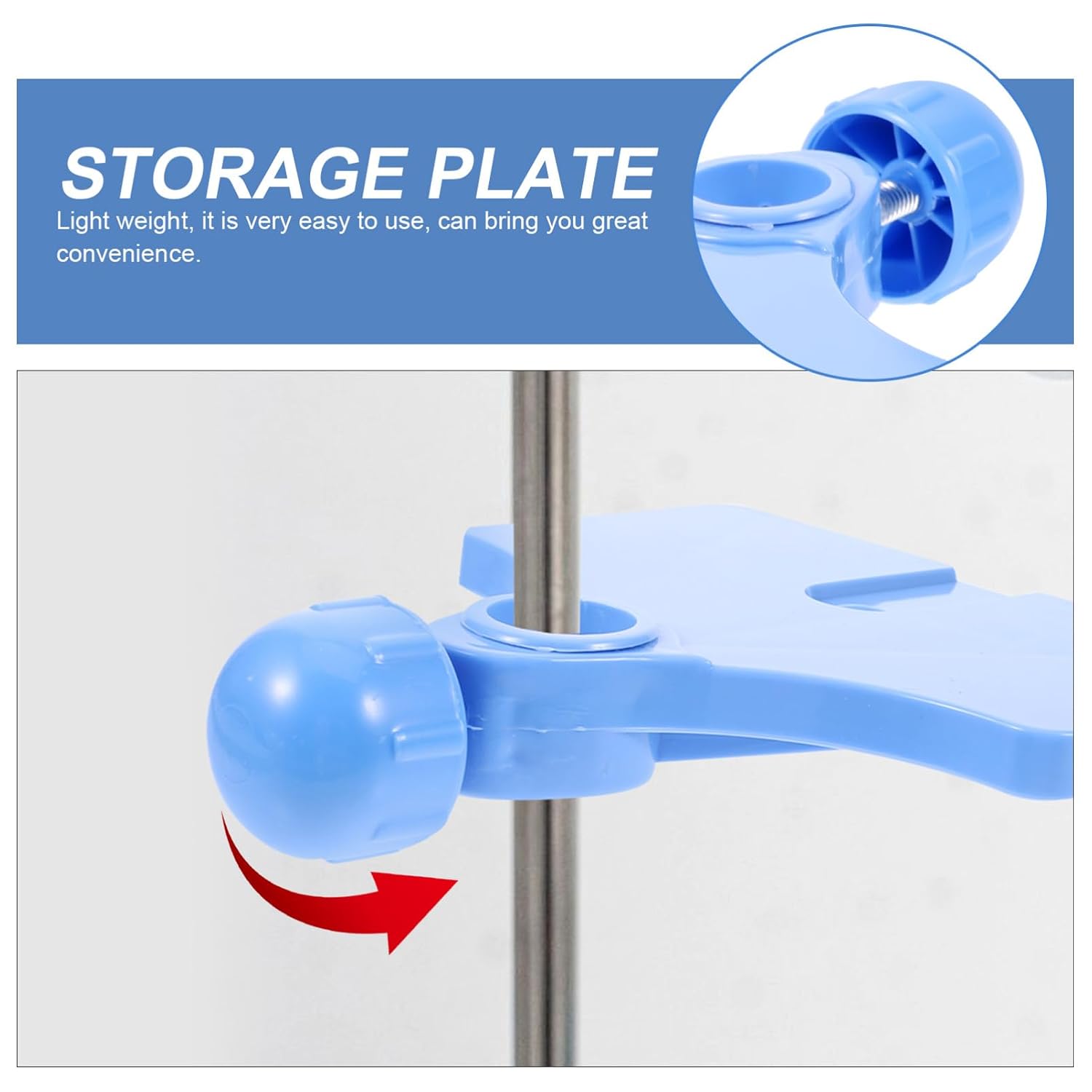 minkissy Tray Stand Bracket Storage Plate for Supplies Rounded Edge Design for for Hospitals and Clinics
