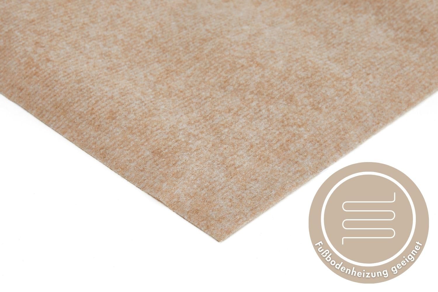 andiamo Teppichboden Milo - Nadelfilz Meterware, Teppich zum zuschneiden, Bodenbelag aus Nadelflies, funktional und leicht zu verlegen, 200 x 500 cm, Beige