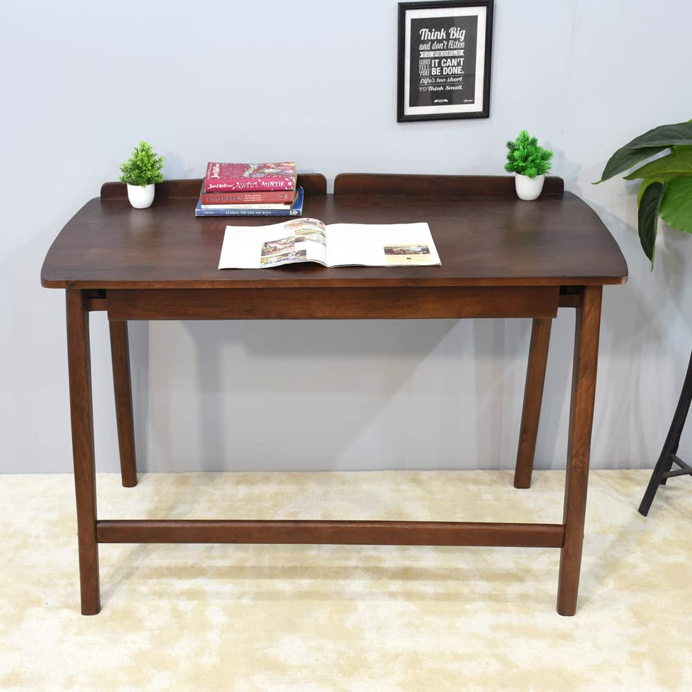 BBH Homes Handmade Light Walnut Rectangular Shaped Mango Wood Study Table 46x23x30 in AMBBRSTB0003