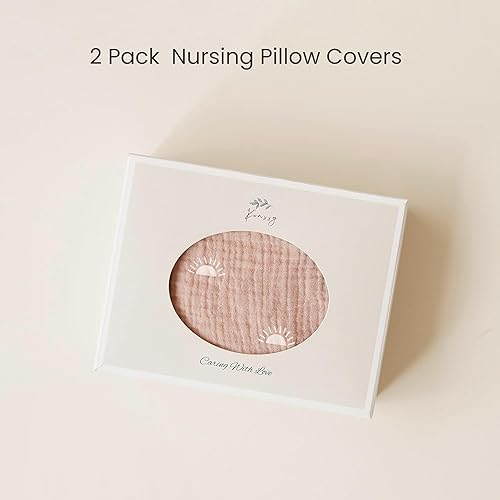 Miniatura 6 de Konssy Fundas de almohada de muselina de lactancia, fundas de lactancia suaves y lindas para almohadas de lactancia, ideales para bebés recién
