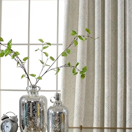 2 Pieces Gold Stamping Velvet Bronzing Curtains For Living Room Bedroom Light High Precision Jacquard Luxury Simple Modern Beige Chenille Window Door Curtain Thick Grommet Top (Blue, W54In*L84In) #TOP2