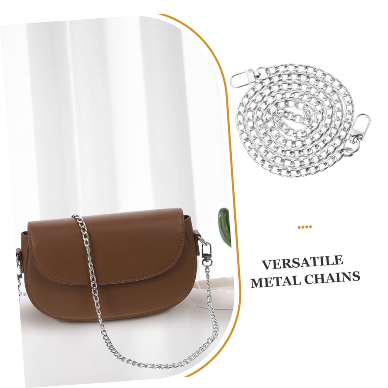 ORFOFE 8 Cadenas Planas de Metal para Bolsos Reemplazo de Cadena de Bolso de Hombro Carteras y Bolsas de Mano con Cierre Rápido