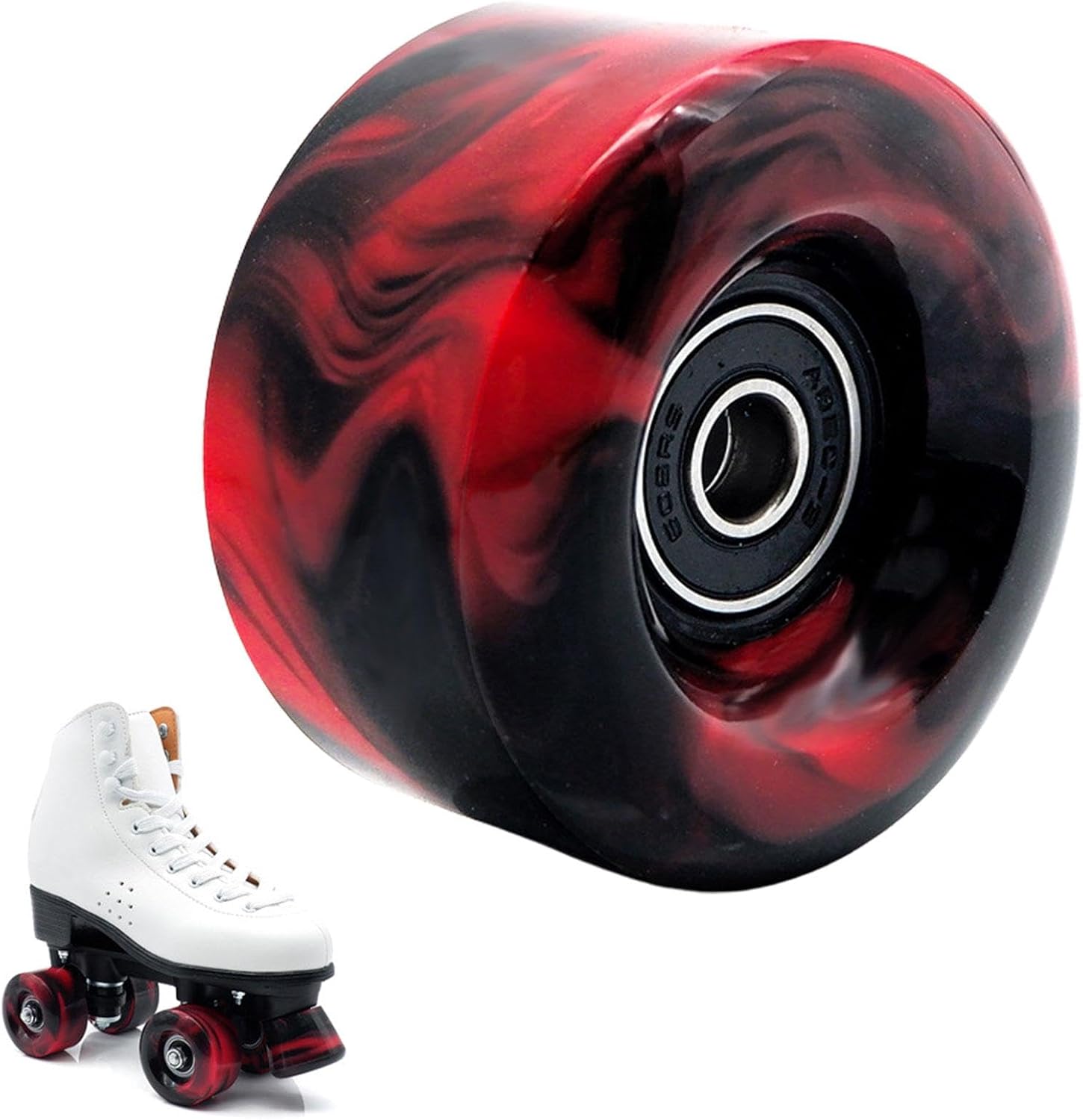 Roller Quad Skates Skateboard Wheels 58mm x 32mm Wheel with 608RS ABEC-9 Bearings Replacement Kit for Skateboard