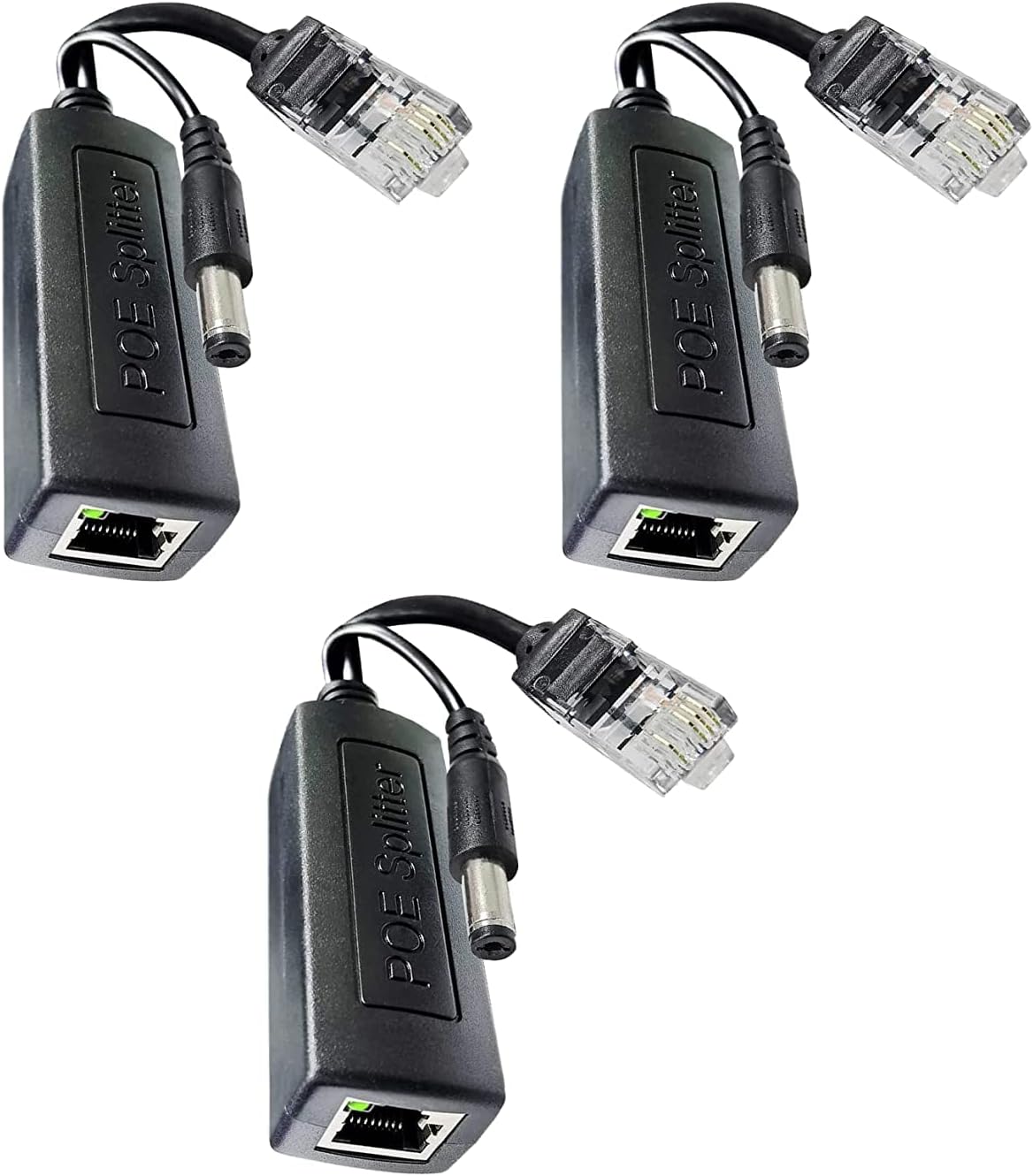 AdzMozi® Power Over Ethernet Adapter PoE Splitter Active 48V to 12V Compatible with POE Devices PoE Switches IP Camera IP Phone POE5 (Pack of 3)