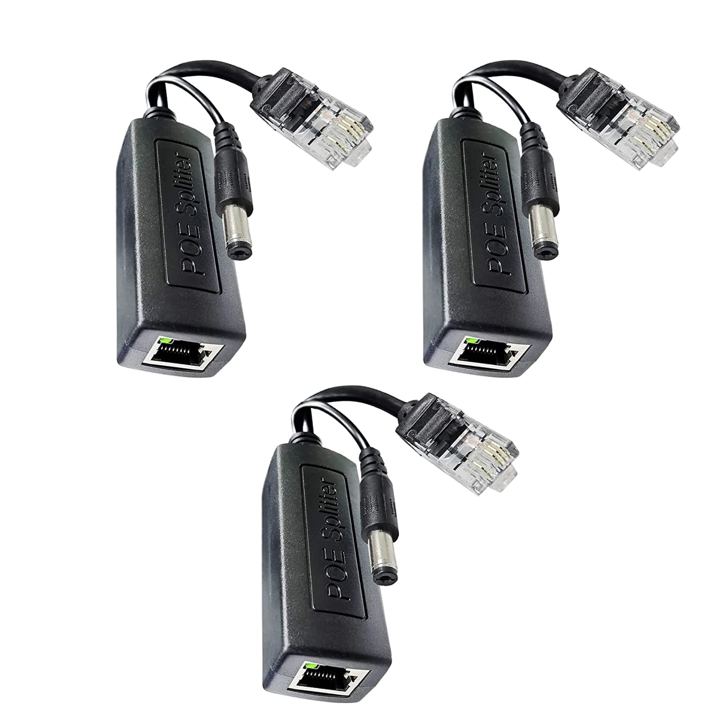 AdzMozi® Power Over Ethernet Adapter PoE Splitter Active 48V to 12V Compatible with POE Devices PoE Switches IP Camera IP Phone POE5 (Pack of 3)