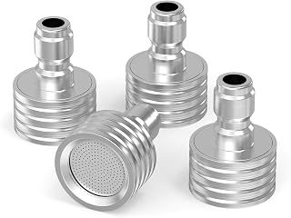 4Pcs 0.3mm Hole Stainless Steel Pressure Washer Nozzle Tips with 1/4" Quick Connect Adapter, Soft Rain Shower Spray Head for Car Washing, Garden Watering and Tire Detailing Cleaning
