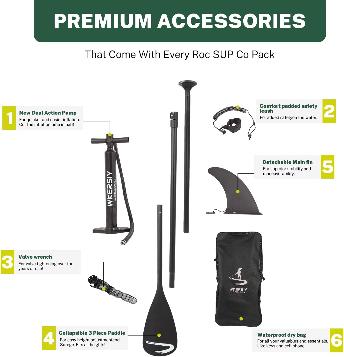 11”32“6 Premium Inflatable Stand Up Paddle Boards with Durable SUP Paddle Board Accessories Wide Stable Design Includes Backpack Required Parts Non-Slip Comfort Deck for Youth & Adults - Image 3