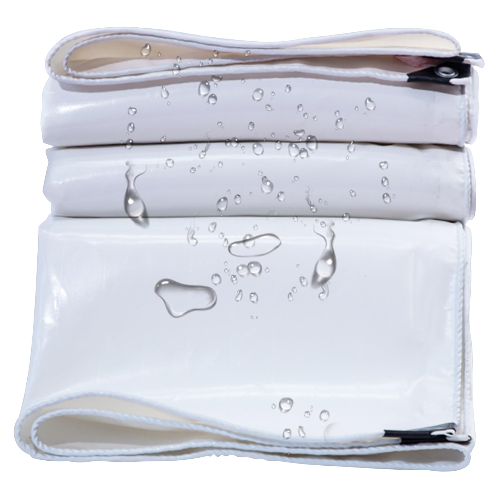 Lona protectora de PVC blanca que evita la humedad en muebles de exterior