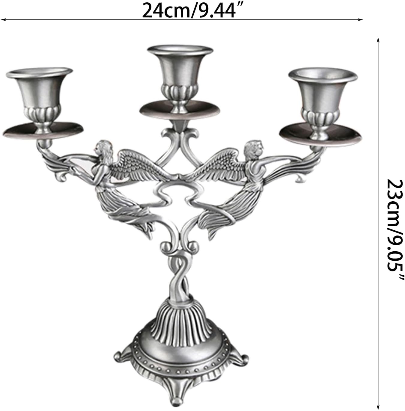 Driekoppige design kandelaar, ijzeren kandelaar met stabiele basis, decoratief middelpunt voor tafelmantel, bruiloftskaarsstandaard