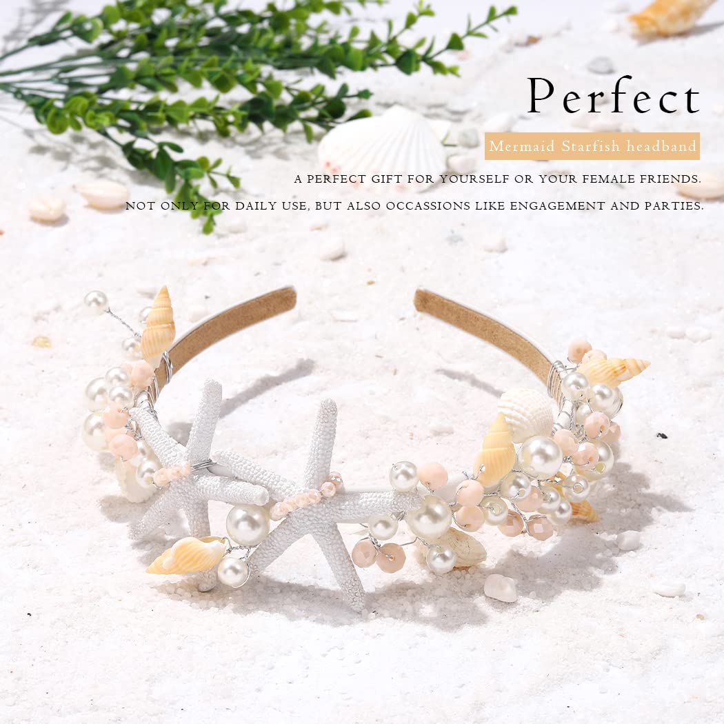 Amazon.com : Kesvb Mermaid Seashell Headband Starfish Crown  display picture 1