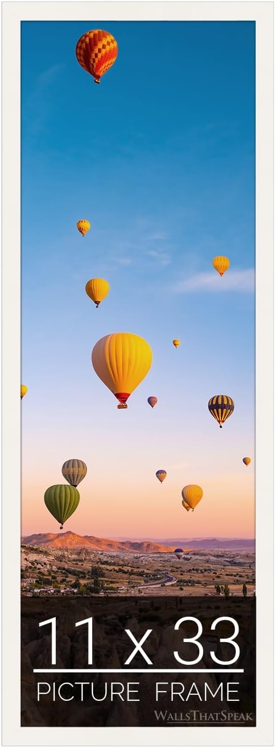 wallsthatspeak 11x33 white Picture Frame for Puzzles Posters Photos or Artwork