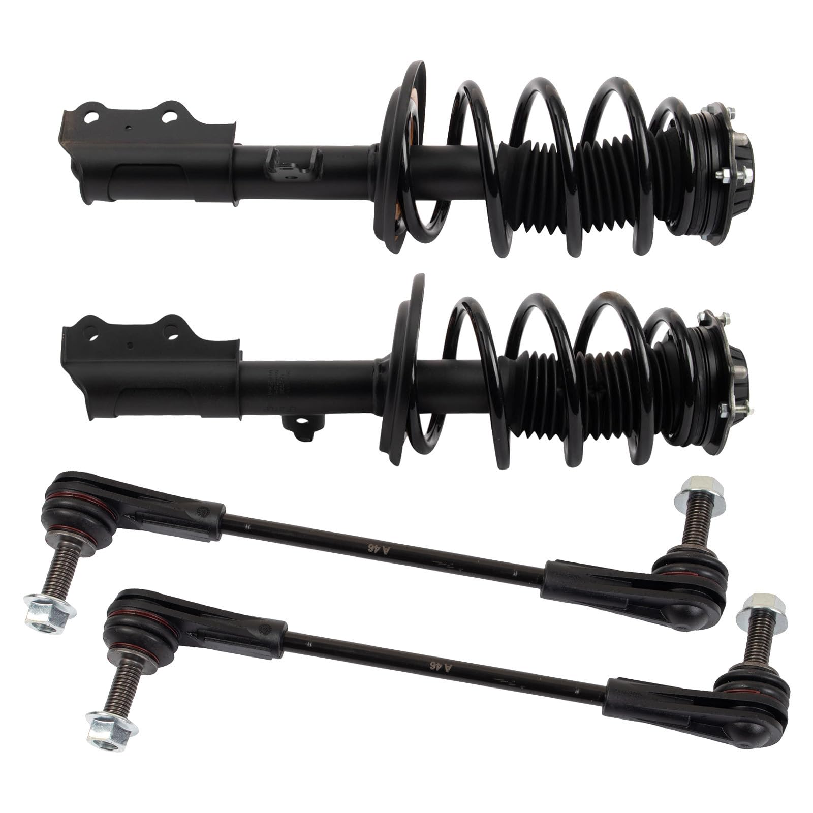 TRQ Front Suspension Kit Complete Strut & Coil Spring Assembly Sway Bar Stabilizer Link Compatible with 2018-2022 Buick Enclave Chevrolet Traverse