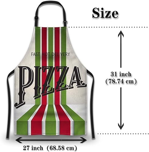 Miniatura 2 de Lindo delantal de cocina para hombres, delantales de pizza retro para mujeres, para cocina, restaurante, barbacoa, pintura, manualidades,