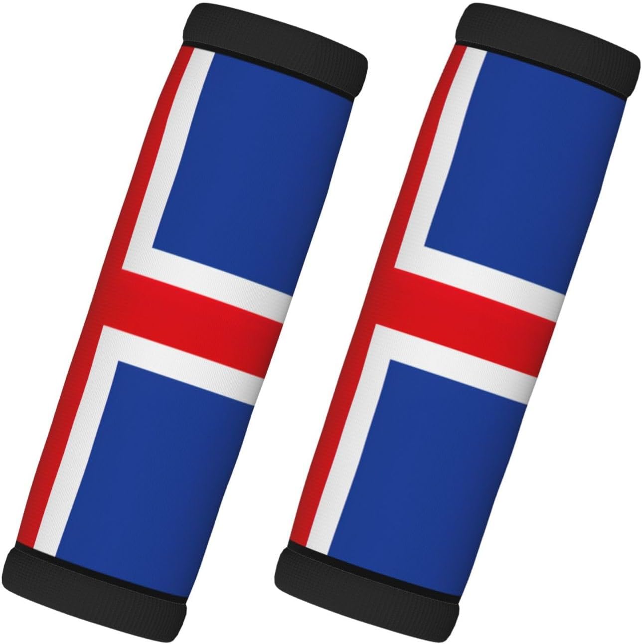 Flag of Iceland Print Neoprene Luggage Handle Wraps for Travel Handle Grip Luggage Identifier Suitcase 2Pcs