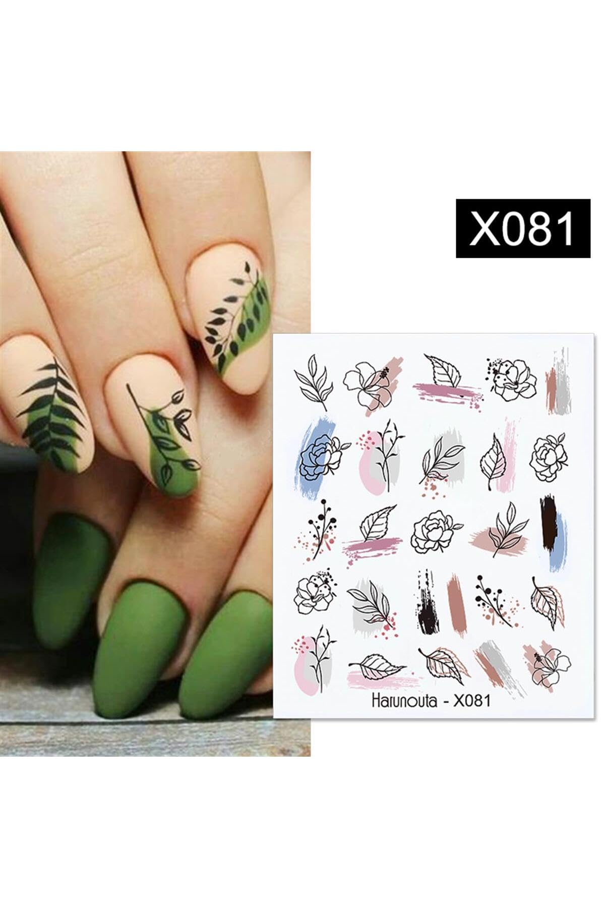 Tırnakmania Su Transferli Nail Art Sticker X081 (52340-1) 3922