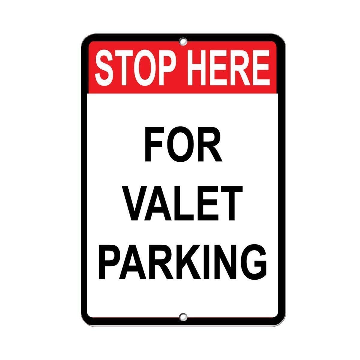 Metal Sign Stop Here for Valet Parking Parking Sign for Outdoor & Indoor, 8"x12"