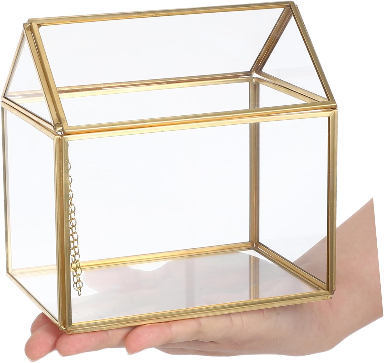 Generic Glass Geometric Terrarium for Indoor Plants House Shaped Display Box for Succulent DIY Decoration Centerpiece for Home Garden Office Decor